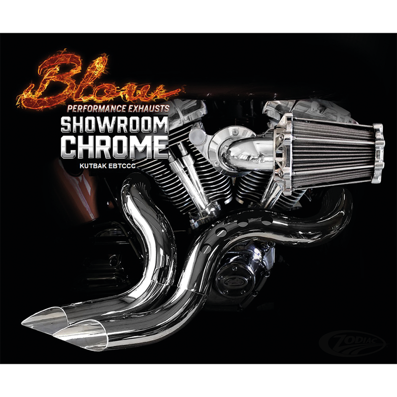 Blow Performance Kutback Exhaust System for Softail Softail 1984-2017 / Chrome / Chrome