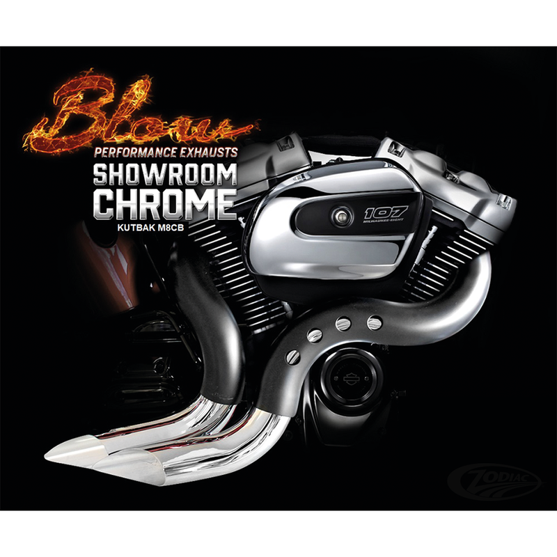 Blow Performance Kutback Exhaust System for Softail Softail 2018-2023 / Chrome / Black