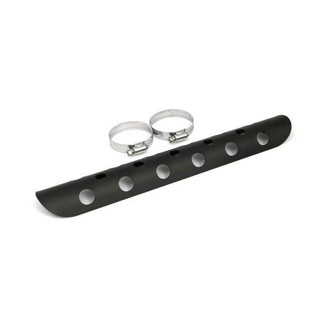 Bullet Hole Universal Motorcycle Exhaust Heat Shield Black / 1 3/4" (4.4cm) / 14" (35.5cm)  - Customhoj