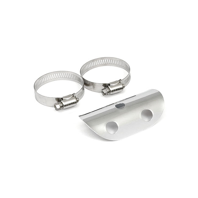 Bullet Hole Universal Motorcycle Exhaust Heat Shield Chrome / 1 3/4" (4.4cm) / 4" (10.2cm)  - Customhoj