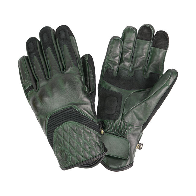 By City Cafe III Motorcycle Gloves Green / XS