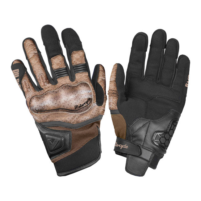 By City Gloves Black/Brown / XS By City Tokio Motorcycle Gloves Customhoj