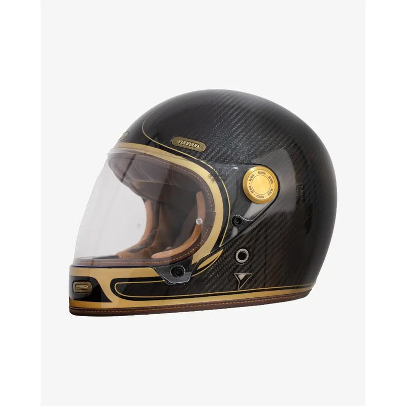 By City Roadster III Carbon Integral Motorcycle Helmet Carbon Gold / XS (53-54cm)  - Customhoj