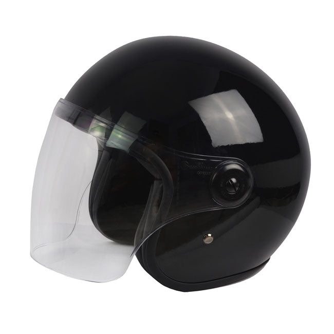 By City The City Open Motorcycle Helmet Gloss Black / XS (53-54cm)