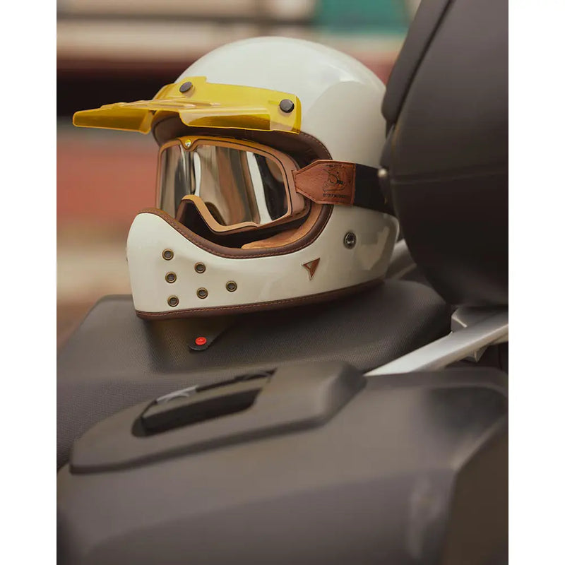 By City The Rock Retro Motocross Motorcycle Helmet  - Customhoj