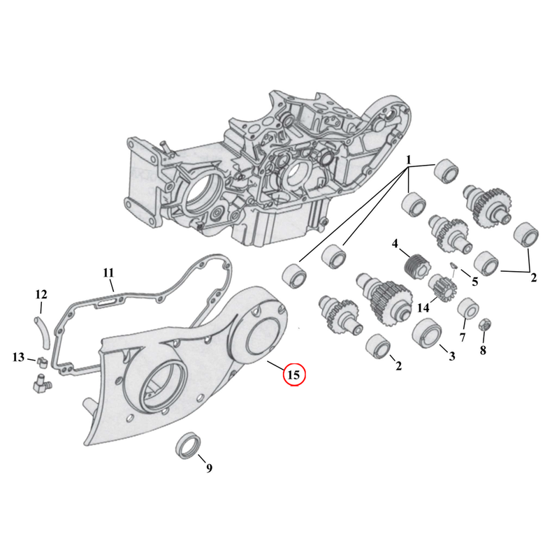 Cam Drive / Cover Parts Diagram Exploded View for 91-22 Harley Sportster 15) 91-03 XL. Cam cover, chrome. Replaces OEM: 25213-96B