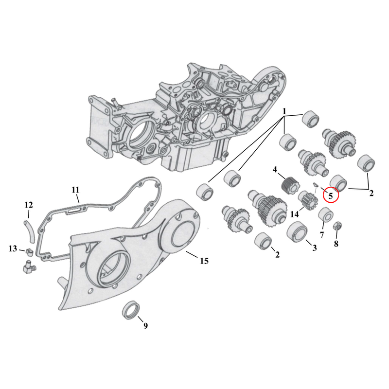 Cam Drive / Cover Parts Diagram Exploded View for 91-22 Harley Sportster 5) 91-99 XL. Woodruff T-key, oil pump drive gear. Replaces OEM: 11219