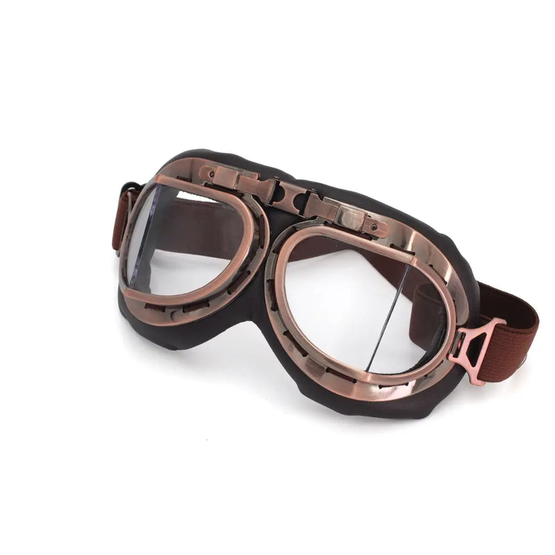 Cavalero Jet Classic Vintage Motorcycle Goggles Bronze / Clear