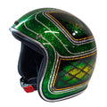 Cavalero Slimline Alligator Flake Low Profile Open Jet Helmet Green / S (53-54cm)