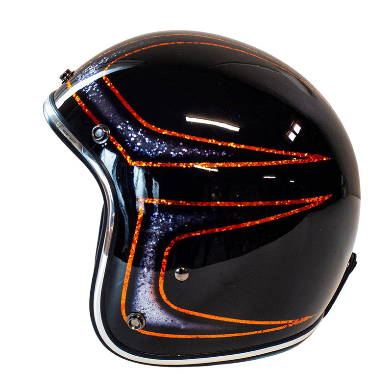 Cavalero Slimline Custom Flake Low Profile Open Jet Helmet