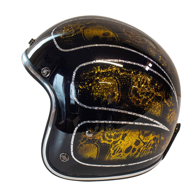 Cavalero Slimline Custom Flake Low Profile Open Jet Helmet