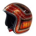 Cavalero Slimline Custom Flake Low Profile Open Jet Helmet California Orange / S (53-54cm)