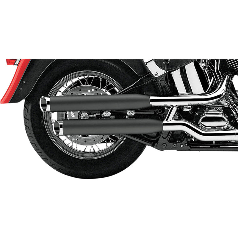 Cobra 3" Slash Cut Slip-On Mufflers for Harley 91-16 Dyna (read note) (excl. 08-16 FXDF; 10-16 FXDWG; 2016 FXDLS) / Black with chrome end caps
