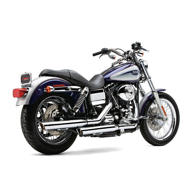 Cobra 3" Slash Cut Slip-On Mufflers for Harley 91-16 Dyna (read note) (excl. 08-16 FXDF; 10-16 FXDWG; 2016 FXDLS) / Chrome