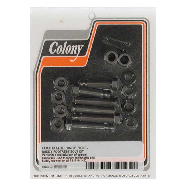 Colony Footpegs Brackets 41-64 H-D / Black Colony Floorboard & Pass Peg Mount Kit for Harley Customhoj