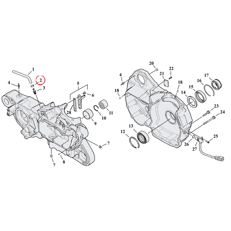 Crankcase Parts Diagram Exploded View for 04-22 Harley Sportster 2) 86-22 XL & XR1200. Hose clamp. Replaces OEM: 10080