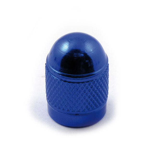 Customhoj Dome Knurled Valve Stem Caps Blue