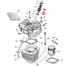 Cylinder Parts Diagram Exploded View for Harley Evolution Big Twin 22) 84-99 Big Twin. Valve spring shim kit