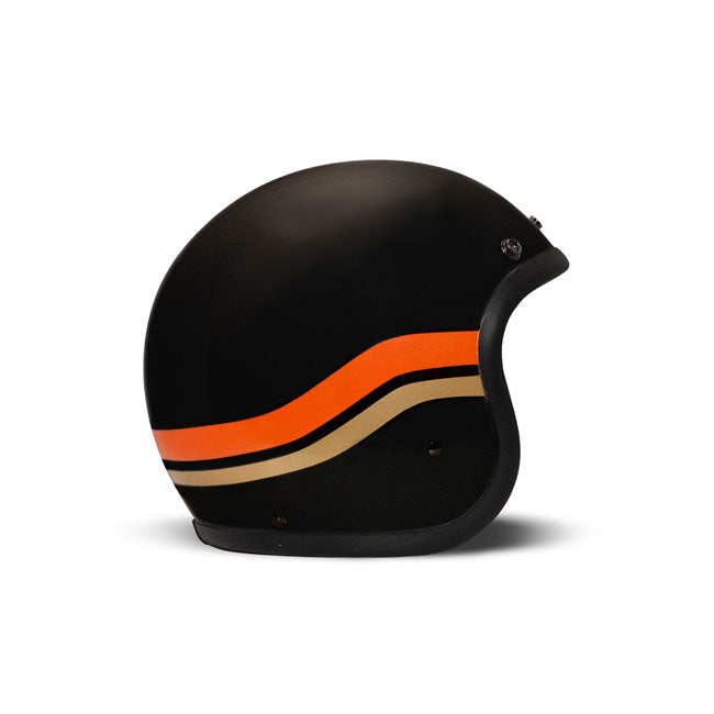 DMD Retro Custom Open Motorcycle Helmet Matte Black Sunset / XS (54cm)