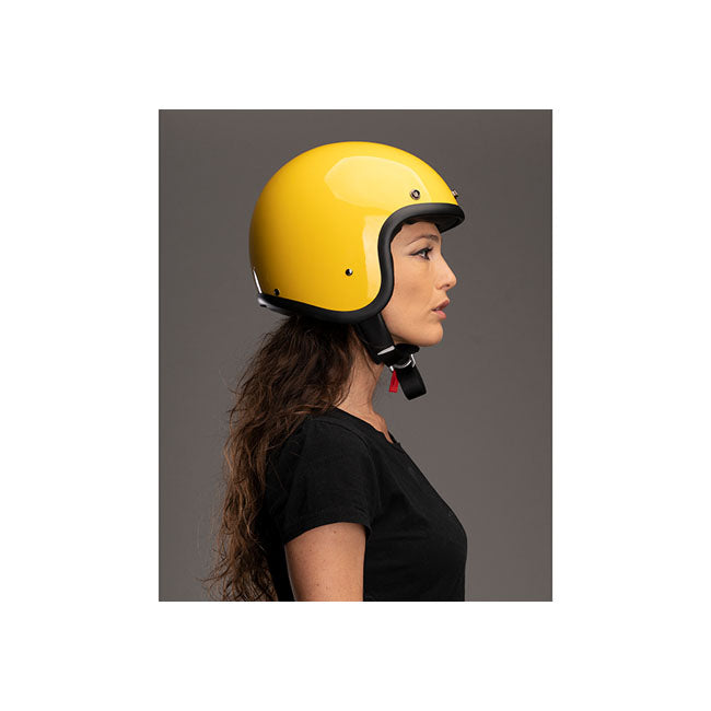 DMD Vintage Open Motorcycle Helmet Yellow