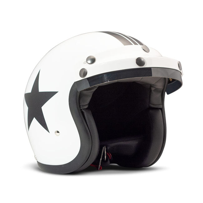 DMD Visor White DMD Vintage Racing Helmet Peak Customhoj