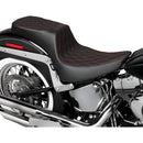 Drag Specialties Performance Predator 2-Up Seat for Harley 06-17 Softail Heritage / Deluxe / Double Diamond Black / Red  - Customhoj