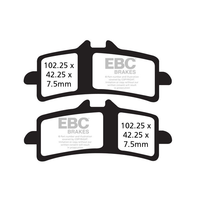 EBC Double-H Sintered Front Brake Pads for Honda CBR 1000 RR-SP Fireblade (RR-SP-AC/2AC ABS Brembo Calipers) 20-21