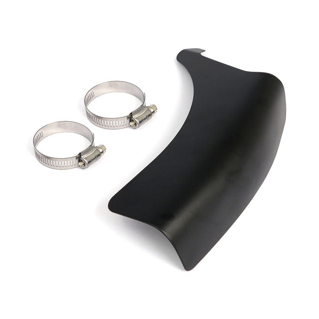 FL Cross Over Exhaust Heat Shield for Harley 65-84 4-speed FL models / Vertical (Replaces OEM 65707-77 & 65505-77) / Black  - Customhoj