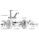 Flywheel Assembly Parts Diagram Exploded View for Harley Knuckle / Pan / Shovel / Evo 13) 36-E81 Big Twin. Lock plate, sprocket / pinion shaft. Replaces OEM: 24015-36