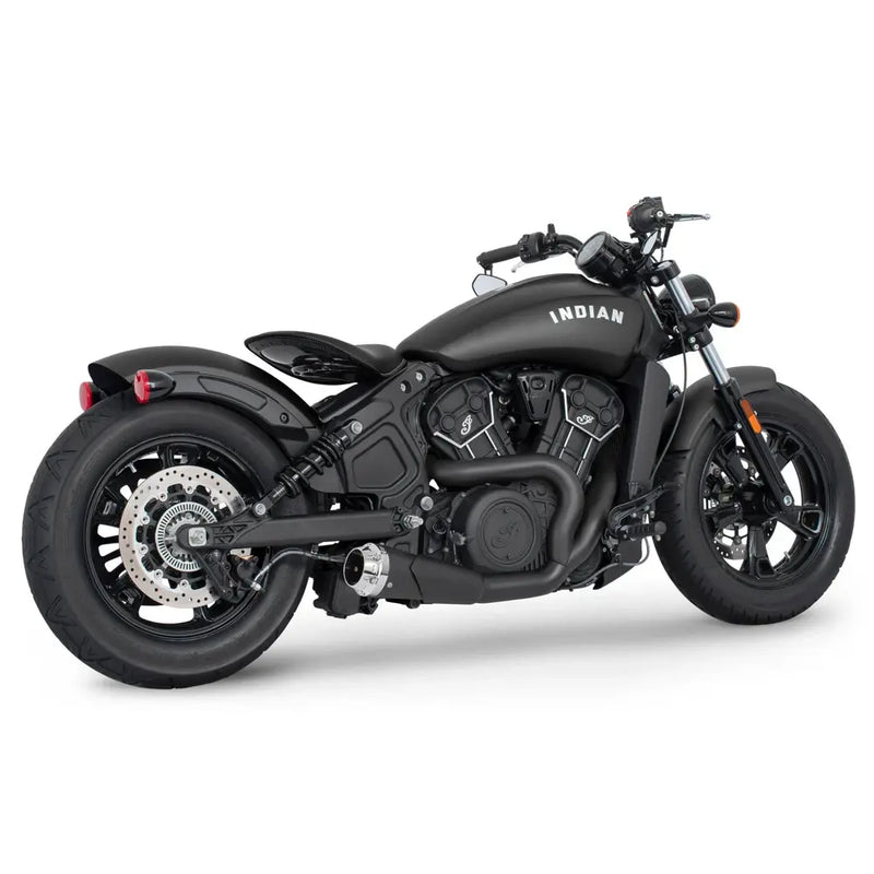 Freedom Performance Shorty American Outlaw 2-into-1 Exhaust for Indian 15-24 Scout / Black / Chrome  - Customhoj