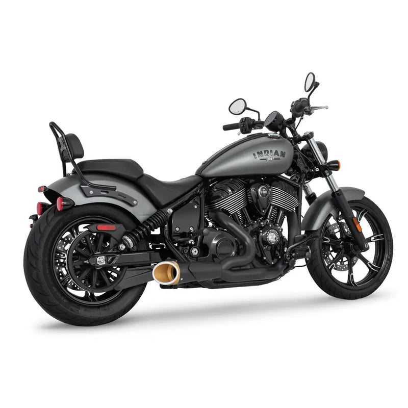 Freedom Performance Shorty Combat 2-into-1 Exhaust for Indian 22-25 Chief / Black / Sculpted Gold  - Customhoj