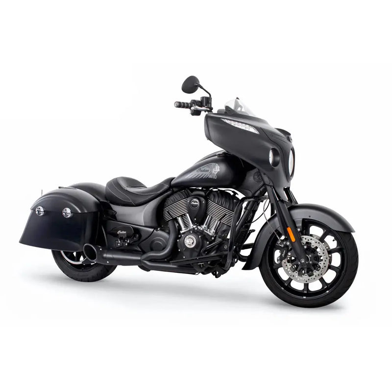 Freedom Performance Shorty Turn Out Slash Cut 2-into-1 Exhaust for Indian 14-21 Chief / Black / Black  - Customhoj