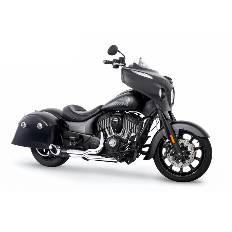 Freedom Performance Shorty Turn Out Slash Cut 2-into-1 Exhaust for Indian 14-21 Chief / Chrome/Black / Chrome  - Customhoj