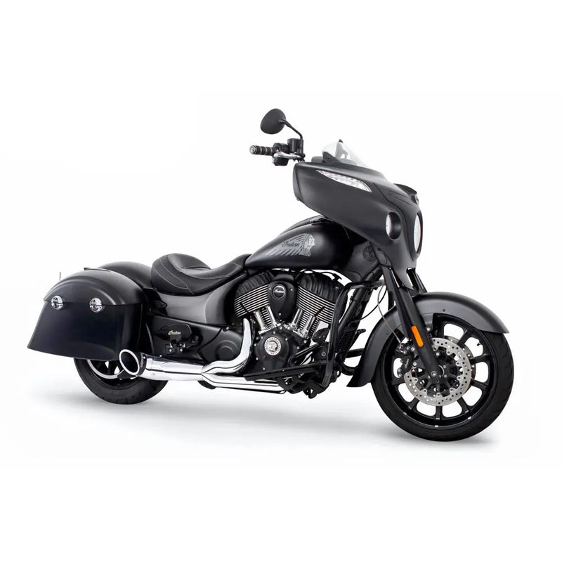 Freedom Performance Shorty Turn Out Slash Cut 2-into-1 Exhaust for Indian 14-21 Chief / Chrome / Sculpted Black  - Customhoj