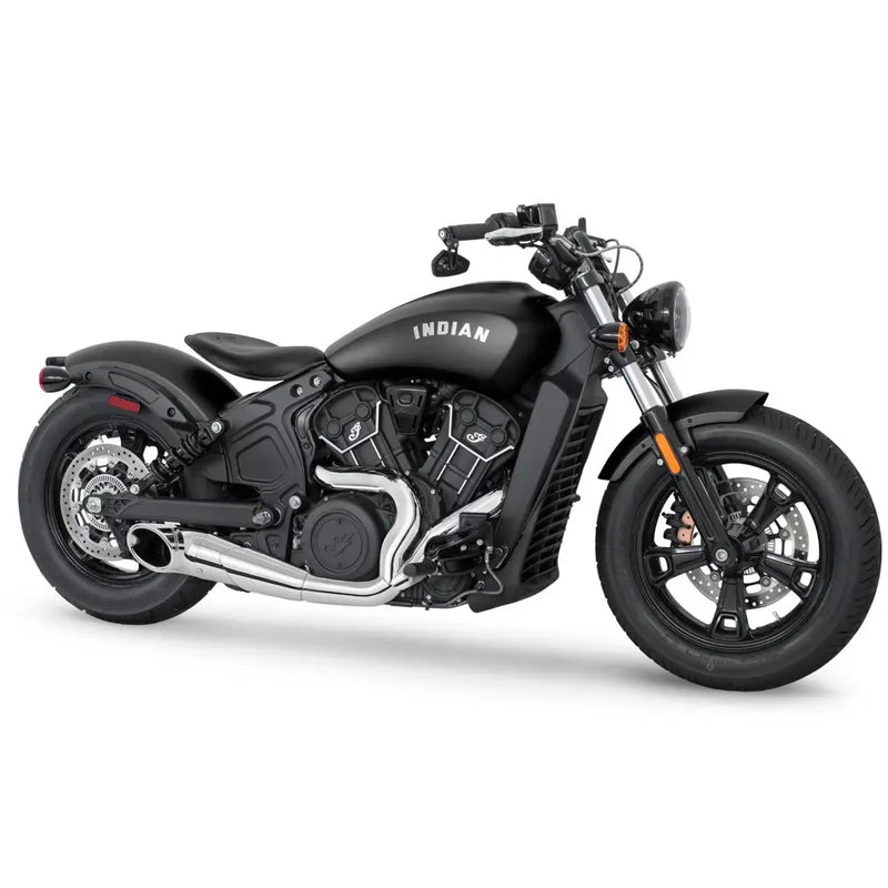 Freedom Performance Shorty Turn Out Slash Cut 2-into-1 Exhaust for Indian 15-24 Scout / Chrome / Chrome  - Customhoj