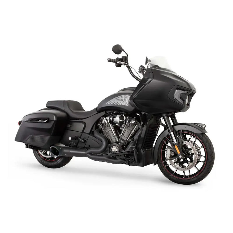 Freedom Performance Shorty Turn Out Slash Cut 2-into-1 Exhaust for Indian 20-25 Challenger / Pursuit / Black / Black  - Customhoj