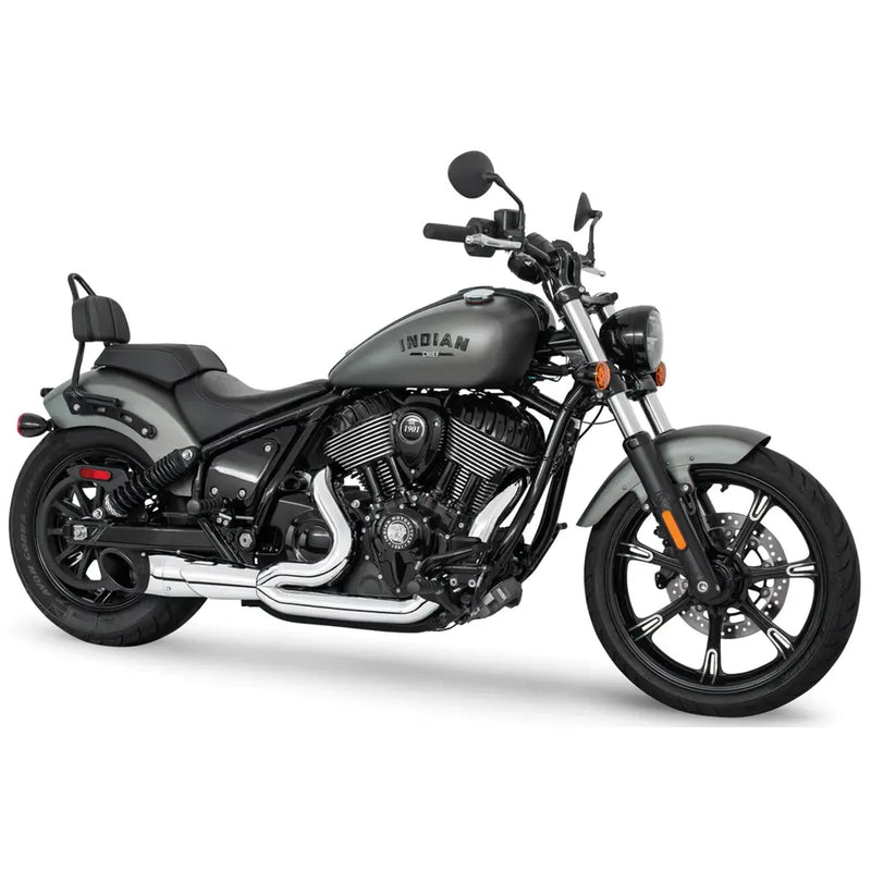 Freedom Performance Shorty Turn Out Slash Cut 2-into-1 Exhaust for Indian 22-25 Chief / Chrome / Black  - Customhoj