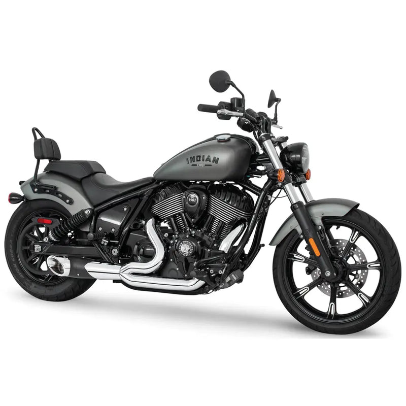 Freedom Performance Shorty Turn Out Slash Cut 2-into-1 Exhaust for Indian 22-25 Chief / Chrome/Black / Chrome  - Customhoj