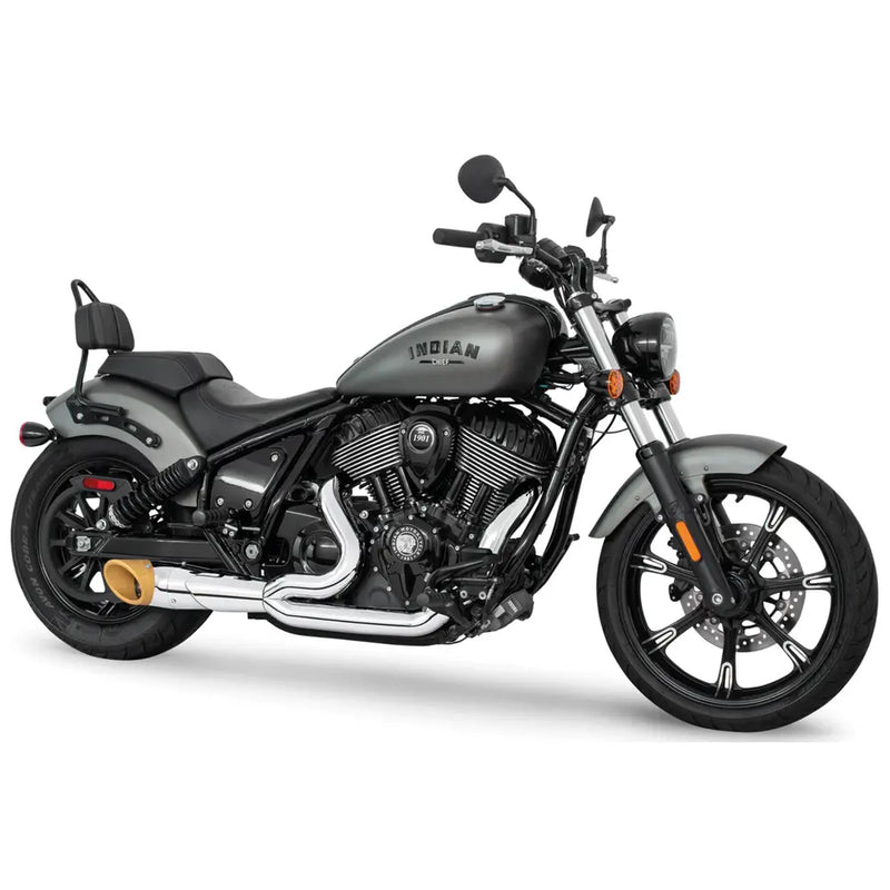 Freedom Performance Shorty Turn Out Slash Cut 2-into-1 Exhaust for Indian 22-25 Chief / Chrome / Gold  - Customhoj