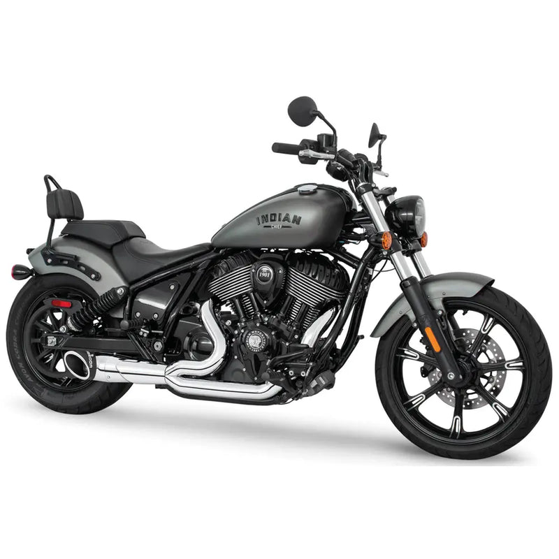 Freedom Performance Shorty Turn Out Slash Cut 2-into-1 Exhaust for Indian 22-25 Chief / Chrome / Sculpted Black  - Customhoj
