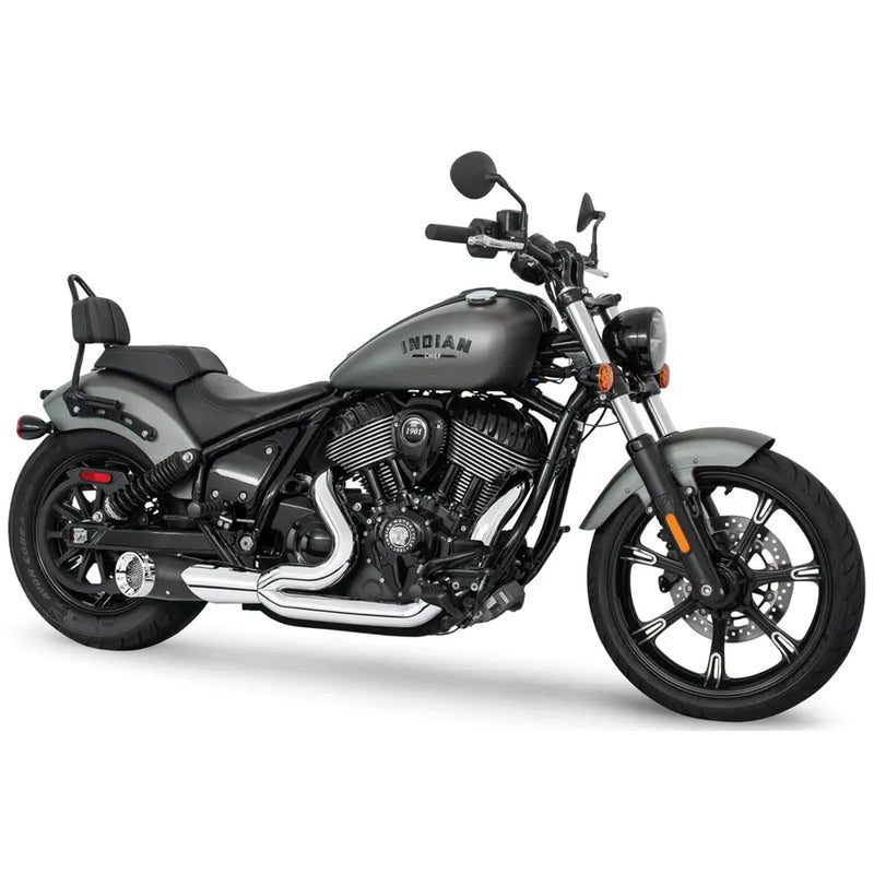 Freedom Performance Shorty Turn Out Straight Cut 2-into-1 Exhaust for Indian 22-25 Chief / Chrome/Black / Chrome  - Customhoj