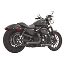 Freedom Performance Staggered Duals Exhaust for Harley 04-22 XL Sportster / Black/Chrome  - Customhoj