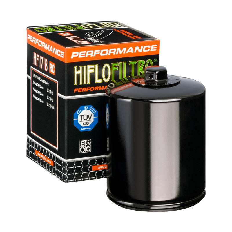 Hiflo Oil Filter Harley 17‑23 Milwaukee Eight (M8) / Black with top nut Hiflo Performance Oil Filter for Harley Customhoj