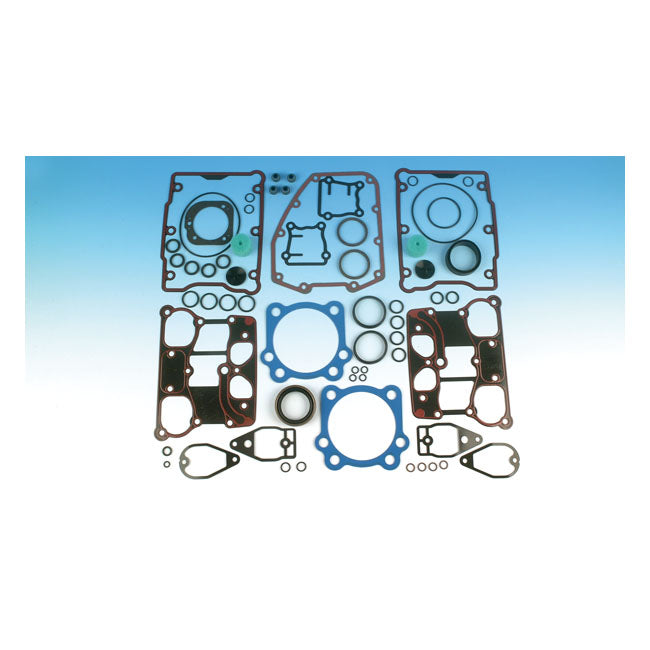 James Motor Gasket Kit for Harley Twin Cam 99-04 99-04 Twin Cam 95" (3-7/8" Big Bore) / Blue PTFE kit (0.045” head gaskets)