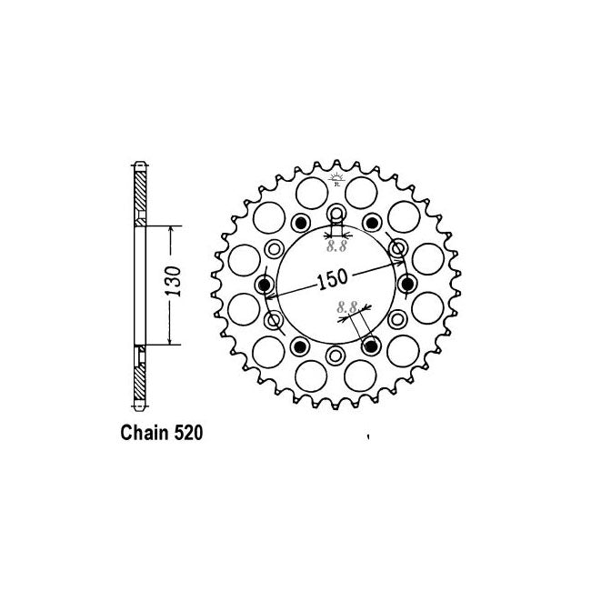 JT Sprockets Rear Sprocket Honda XR600RF, RG, RH 85-87 JT Rear Sprocket for Honda Customhoj