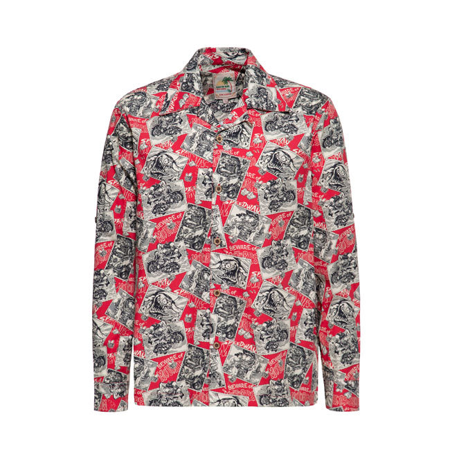 King Kerosin AOP Shirt Dark Red / S  - Customhoj