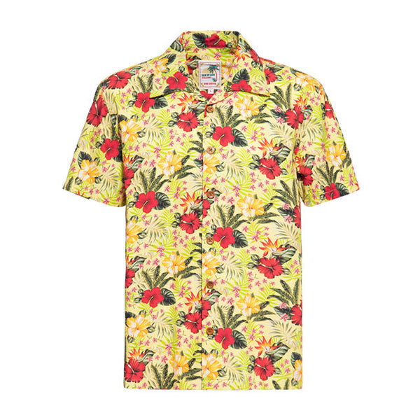 King Kerosin AOP Tropical Hawaiian Style Shirt Blazing Yello S