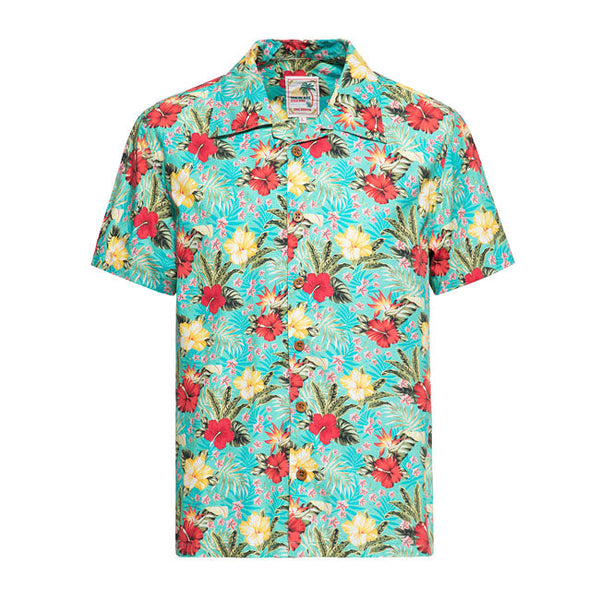 King Kerosin AOP Tropical Hawaiian Style Shirt Mint S