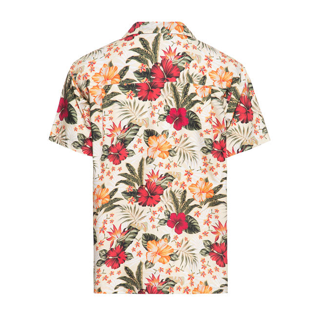 King Kerosin AOP Tropical Hawaiian Style Shirt Off White