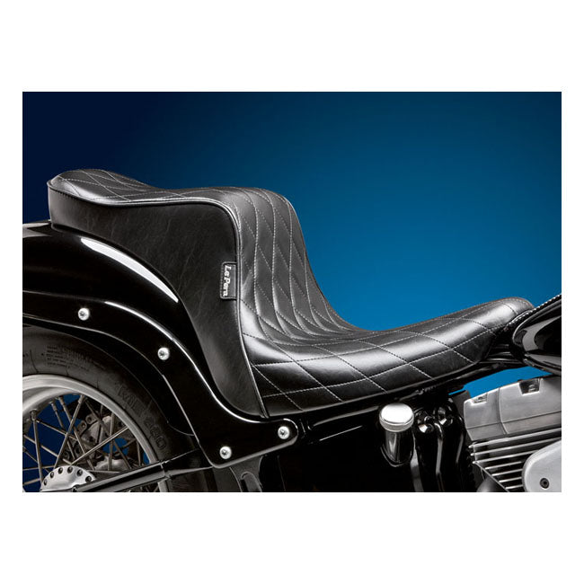 Le Pera Cherokee 2-Up Seat for Harley 07-17 Softail Fat Boy / Diamond Black  - Customhoj